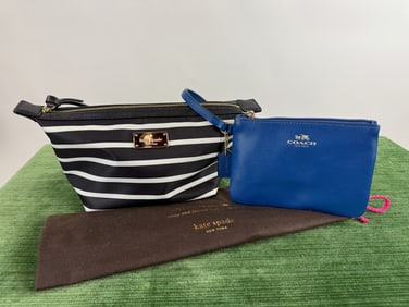 Two Coach & Kate Spade Wristlet & Makeup Bags