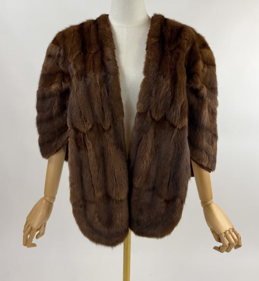 Vintage 1940s Brown Fur Stole Wrap Bolero Shawl (1 of 10)