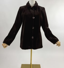 Vintage Brown Sheared Fur Reversible Jacket
