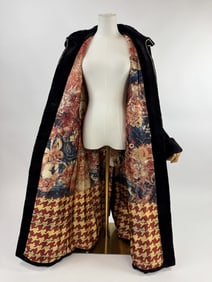 Vintage Black Sheared Fur Long Coat