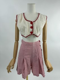 Vintage 1930s 2 Piece Top & Shorts Play Set