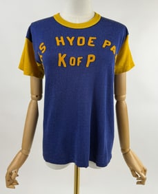 Vintage 1950s Rayon Jersey Knit Sports Tee Shirt