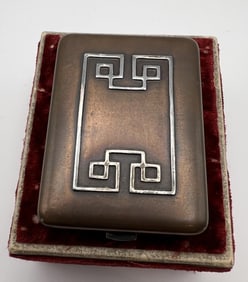 Antique C 1904 Copper & Silver Match Case Vesta