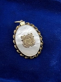Estate Gold Filled & MOP Coast Guard Locket