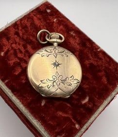 Antique Gold Filled & Paste Set Locket Pendant