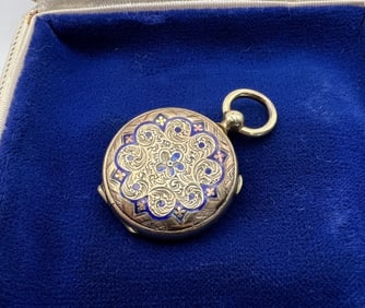Antique Georgian Gold & Enamel Locket Pendant
