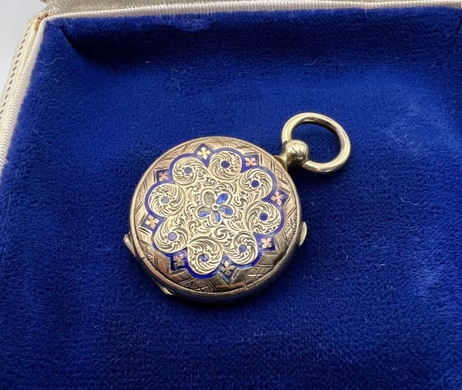 Antique Georgian Gold & Enamel Locket Pendant (1 of 7)