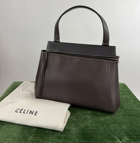Celine Leather Edge Shoulder Tote Bag Purse
