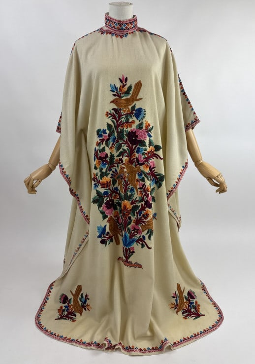Vintage 1960s Wool Chainstitch Embroidered Caftan (1 of 11)