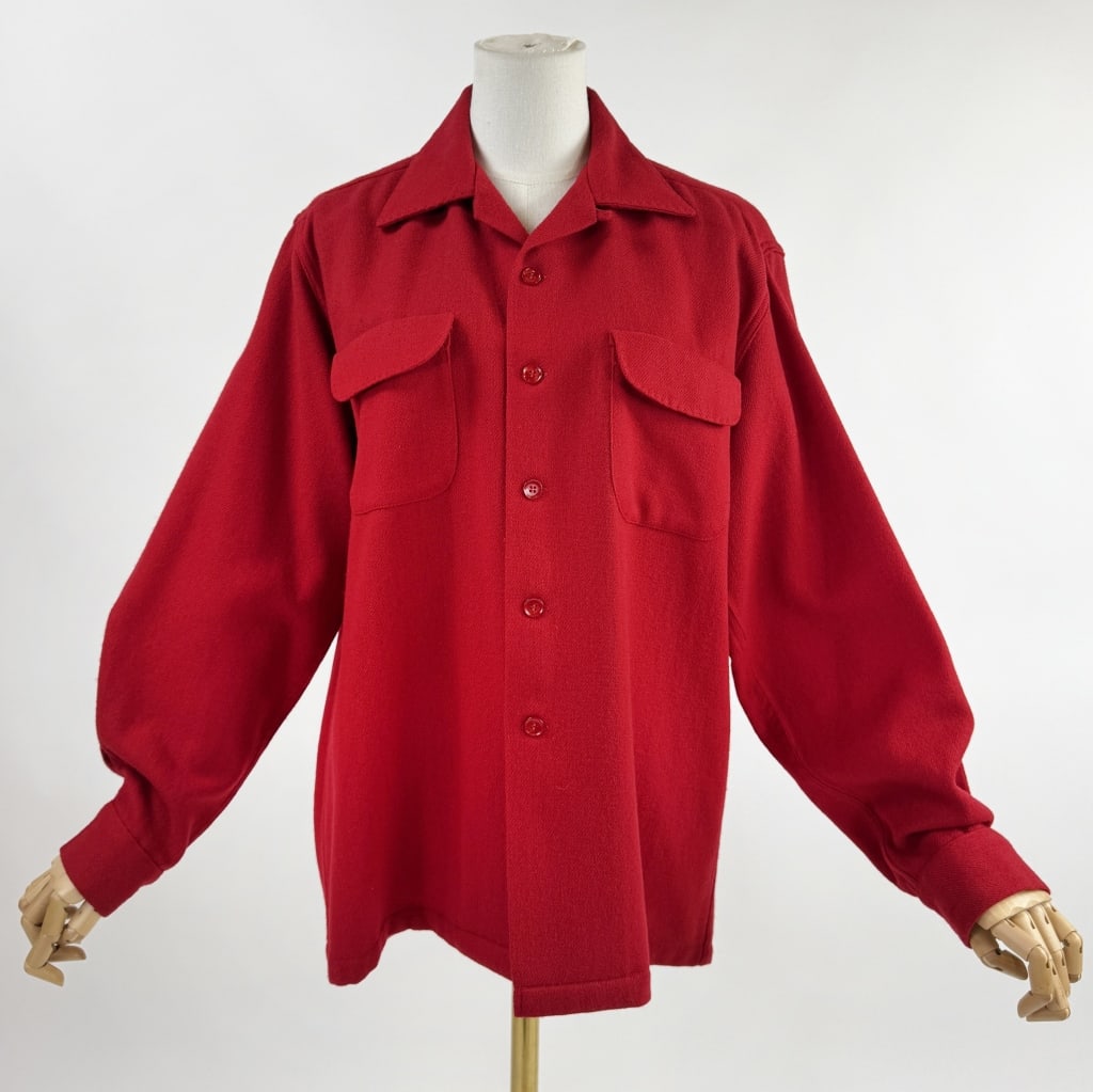 Vintage 1950s McGregor Wool Loop Collar Shirt (1 of 9)