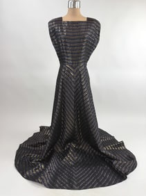 Vintage 1940s Lame Stripe Sleeveless Evening Gown