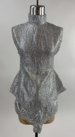 Vintage 1960s Silver Tinsel 2 Piece Stage Costume