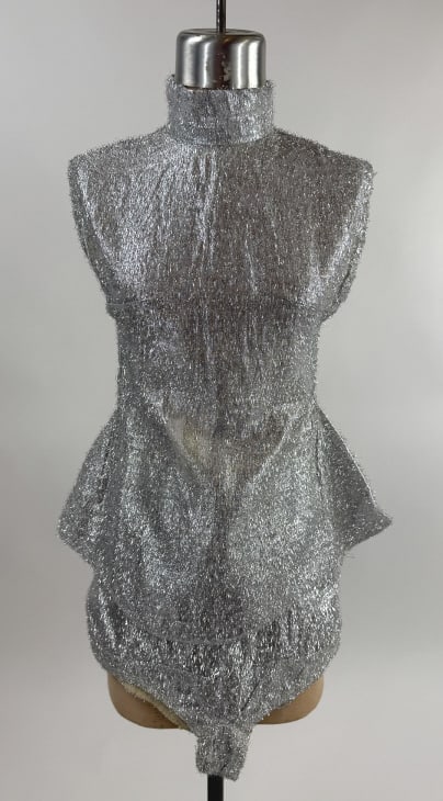 Vintage 1960s Silver Tinsel 2 Piece Stage Costume (1 of 11)