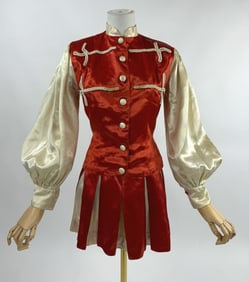 Vintage 1950s Red Satin Majorette Costume Set
