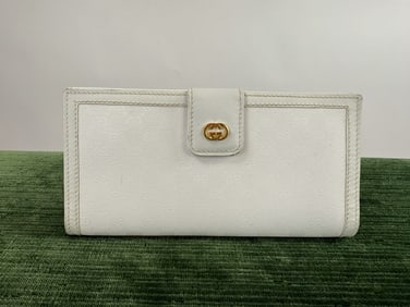 Vintage 1970s White Gucci Monogram G Wallet