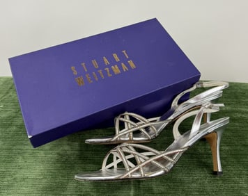 Vintage Stuart Weitzman Silver Rhinestone Heels