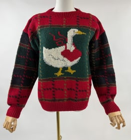 Vintage South Wool Hand Knit Goose Sweater