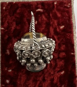 Estate Large Scale Etruscan Revival Silver Fob