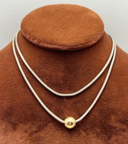 Cape Cod Sterling Silver & 14kt Gold Necklace