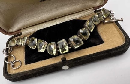 Approx 50 Carat Citrine Sterling Silver Bracelet