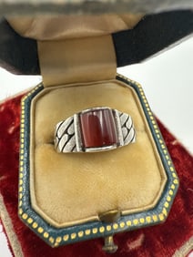 Vintage Sterling Silver Carnelian Ring