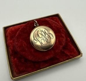 Vintage Gold Filled Monogram Locket Charm Pendant