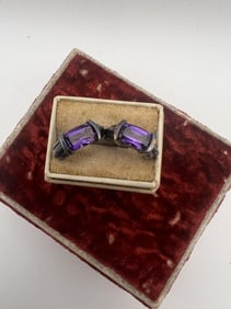 Lorenzo 18kt Gold & Sterling Amethyst Earrings