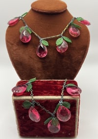 Set of Antique Cherry Blossom Costume Jewelry