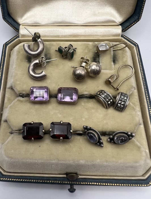 Collection of Vintage Sterling Silver Earrings (1 of 7)