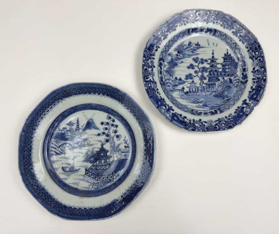 Two Antique 18th C Chinese Export Porcelain Plates (1 of 10)
