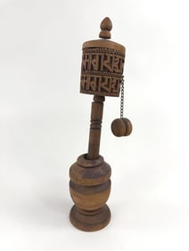 Antique Vintage Hand Carved Tibetan Prayer Wheel