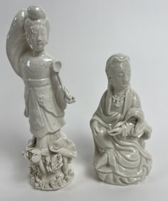 Antique Chinese Blanc de Chine Porcelain Figures