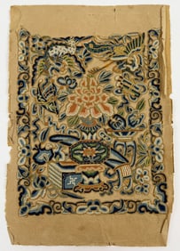 Antique Chinese Forbidden Stitch Silk Embroidery