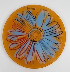 Andy Warhol Rosenthal Art Glass Flower Plate