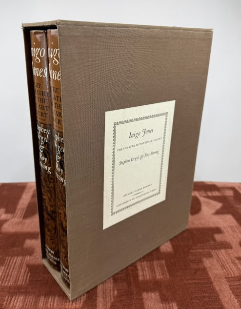 Estate of Jacqueline Kennedy Onassis Sothebys Book: Estate of Jacqueline Kennedy Onassis Sothebys Book. Boxed set of two hardcover books. Titled "Inigo Jones The Theatre of the Stuart Court" by Stephen Orgel and Roy Strong. Volume one and volume two. T