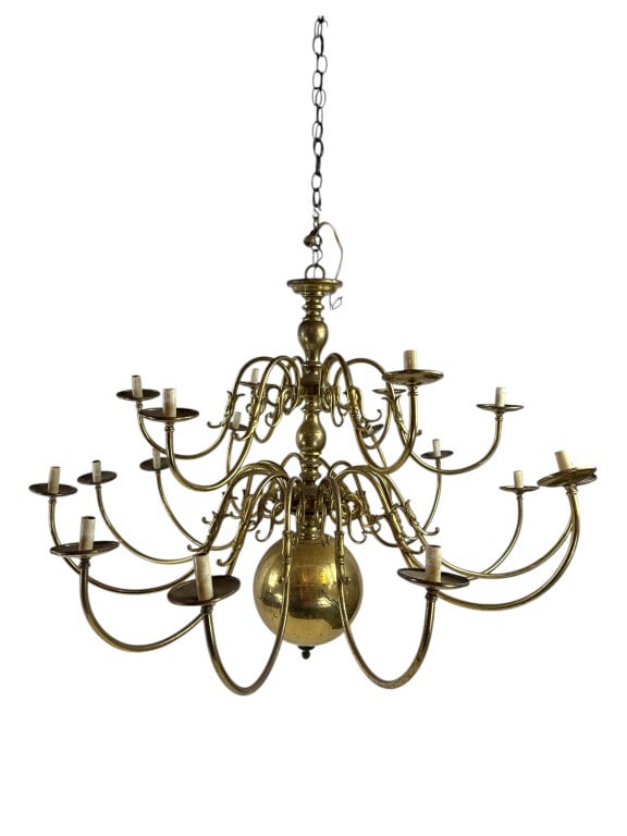 Large 18 Arm Colonial Chandelier w Provenance (1 of 9)