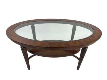 Maitland Smith Inlaid Coffee Table w Glass Top