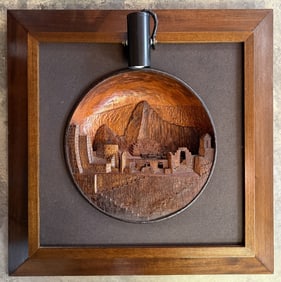 Hand Carved & Signed Machu Picchu Wooden Plaque