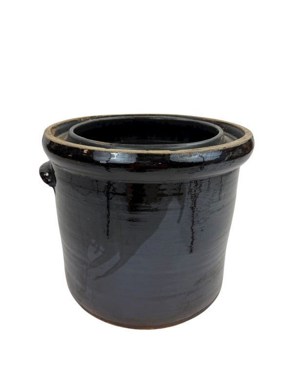 Antique American Glazed Pottery Stoneware Crock (1 of 7)