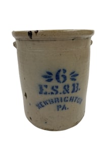 Antique American New Brighton PA Stoneware Crock