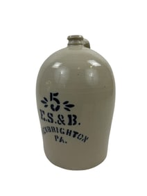 Antique American New Brighton PA Stoneware Crock