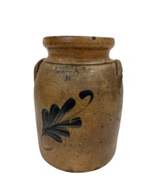 Antique American West Troy NY Stoneware Crock