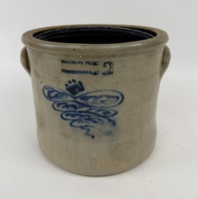 Antique RIEDINGER & CAIRE Poughkeepsie NY Crock