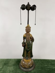 Antique Chinese Terracotta Female Buddha on Lotus