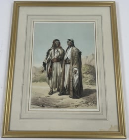 Charles Bour (1814-1881) Framed Bedouin Lithograph
