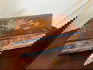 Vintage Marquetry Inlaid Music Box / Jewelry Box