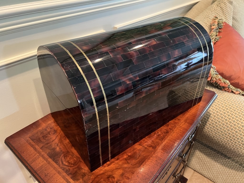 Attributed Maitland Smith Abalone Shell Mosaic Box (1 of 5)