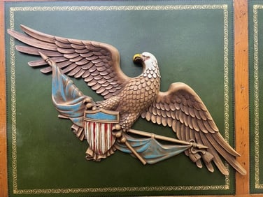 Vintage Early Americana Style Eagle Motif Plaque