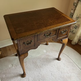 Antique Burl Wood Chippendale Style Low Boy