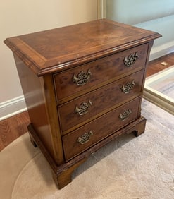 Vintage English Style Burl Wood Chest of Drawers